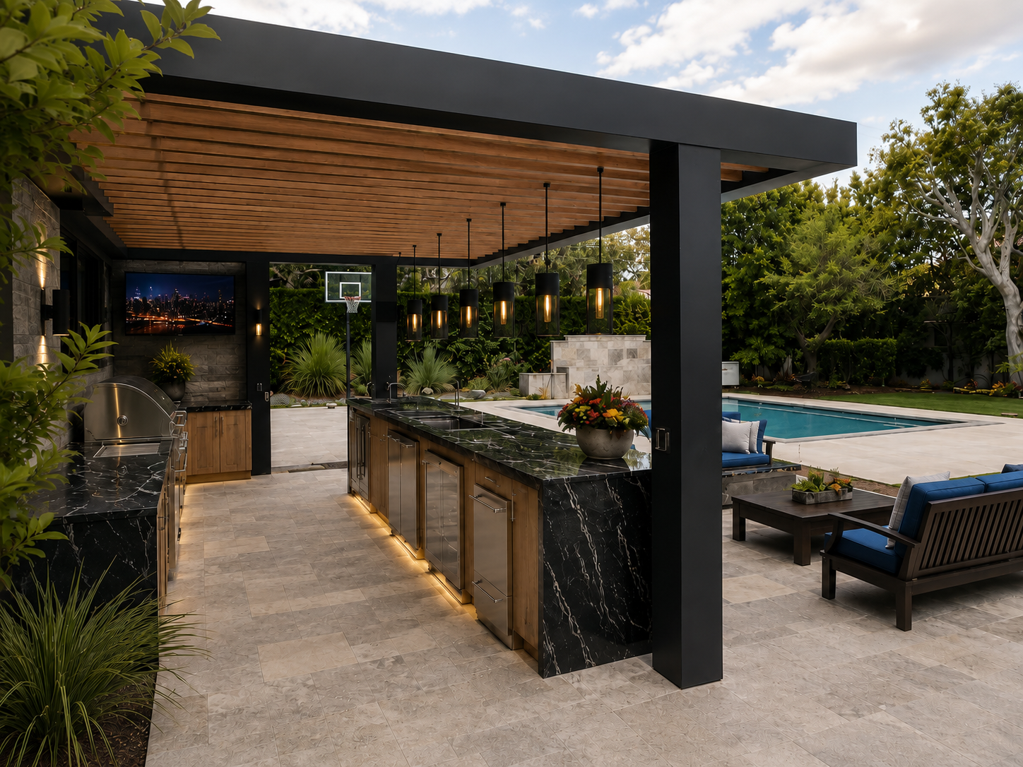 Modern Outdoor Kitchen Outdoor Kitchen Remodel by DejaVu Remodeling project photo